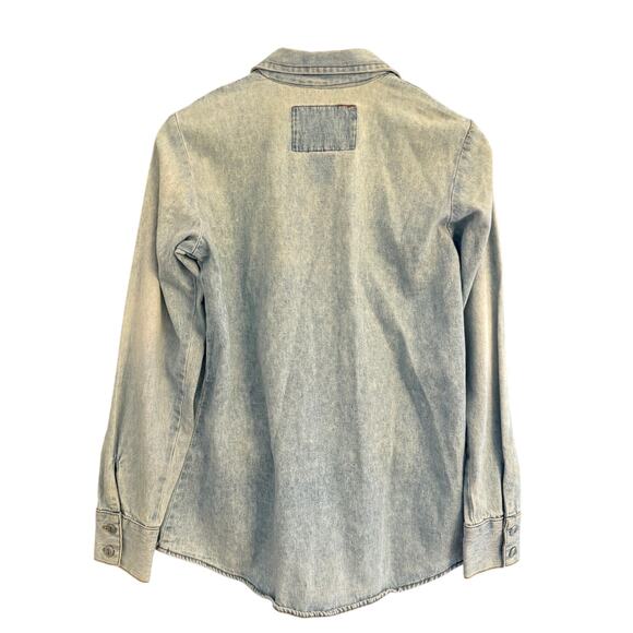 Vintage Outlaw Denim Shirt Women's Small USA Made Light Wash Western Jean Top - Picture 4 of 12